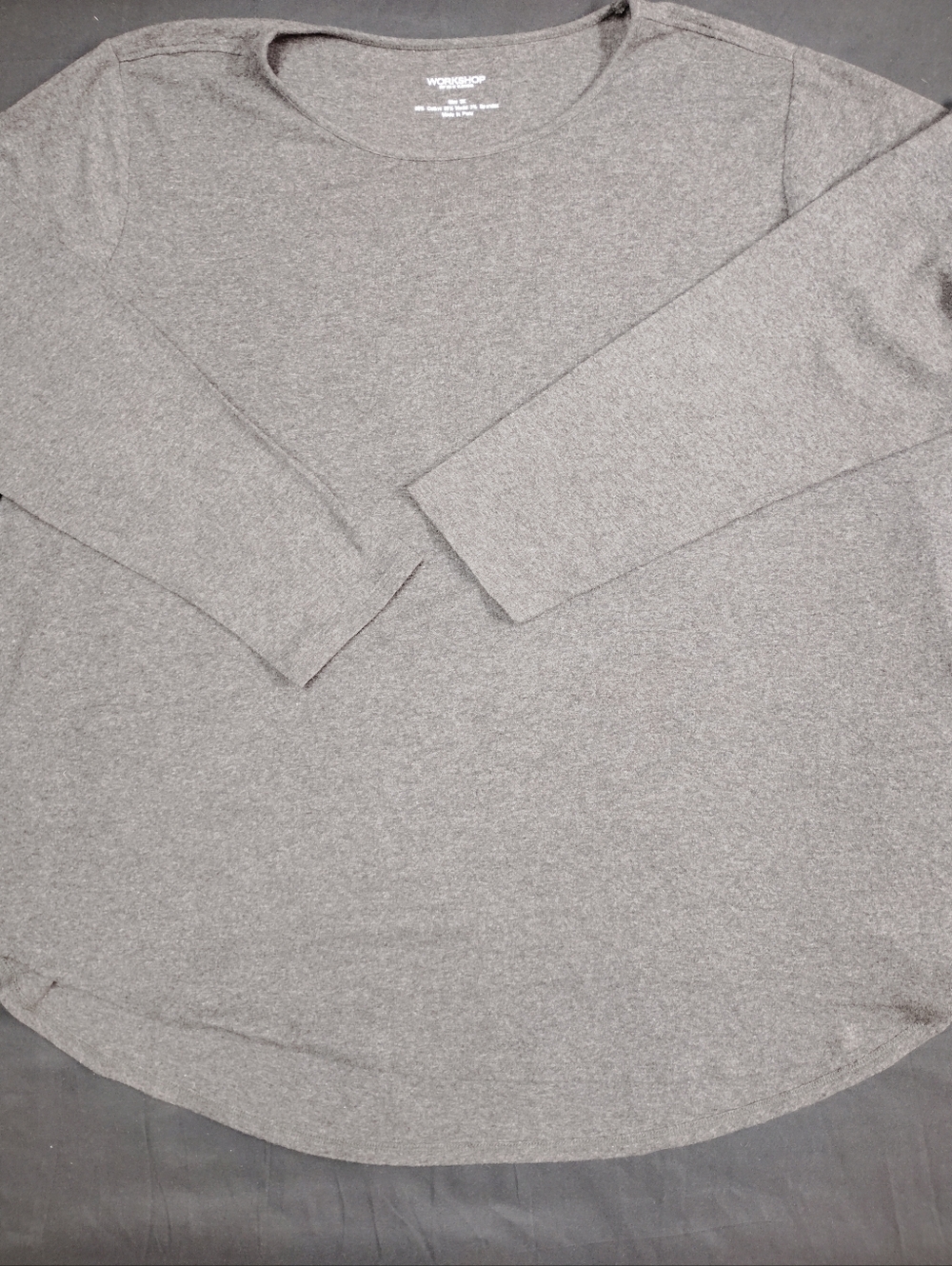 Workshop Gray Heather Crewneck Long Sleeve Top